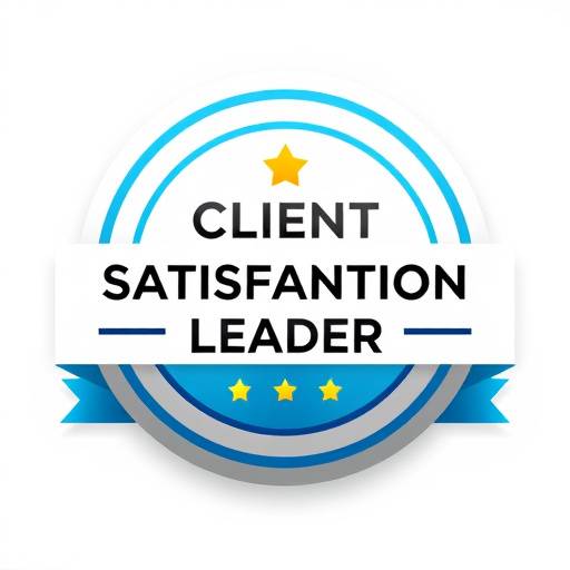 Badge icon for 'Client Satisfaction Leader'